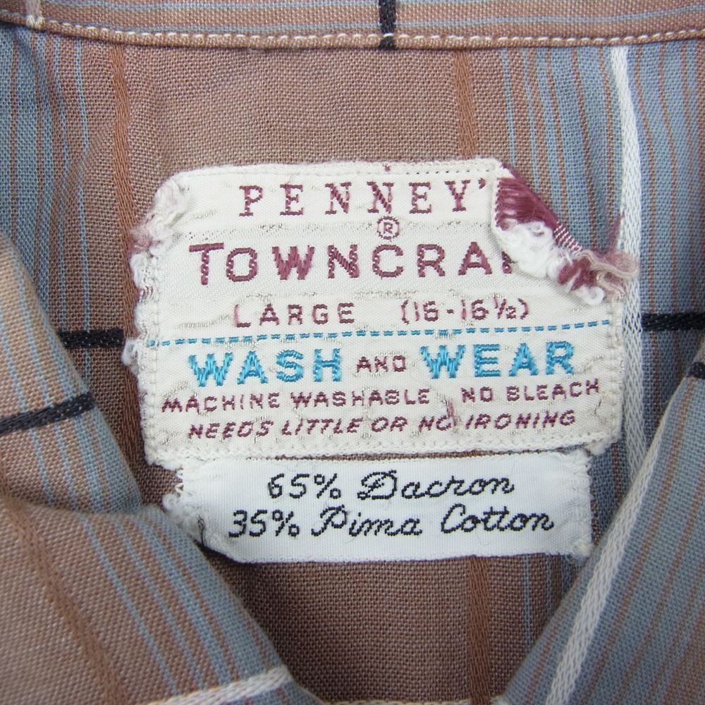 ペニーズ TOWNCRAFT タウンクラフト 長袖 チェック シャツ ブラウン系 ブラウン系 L【中古】