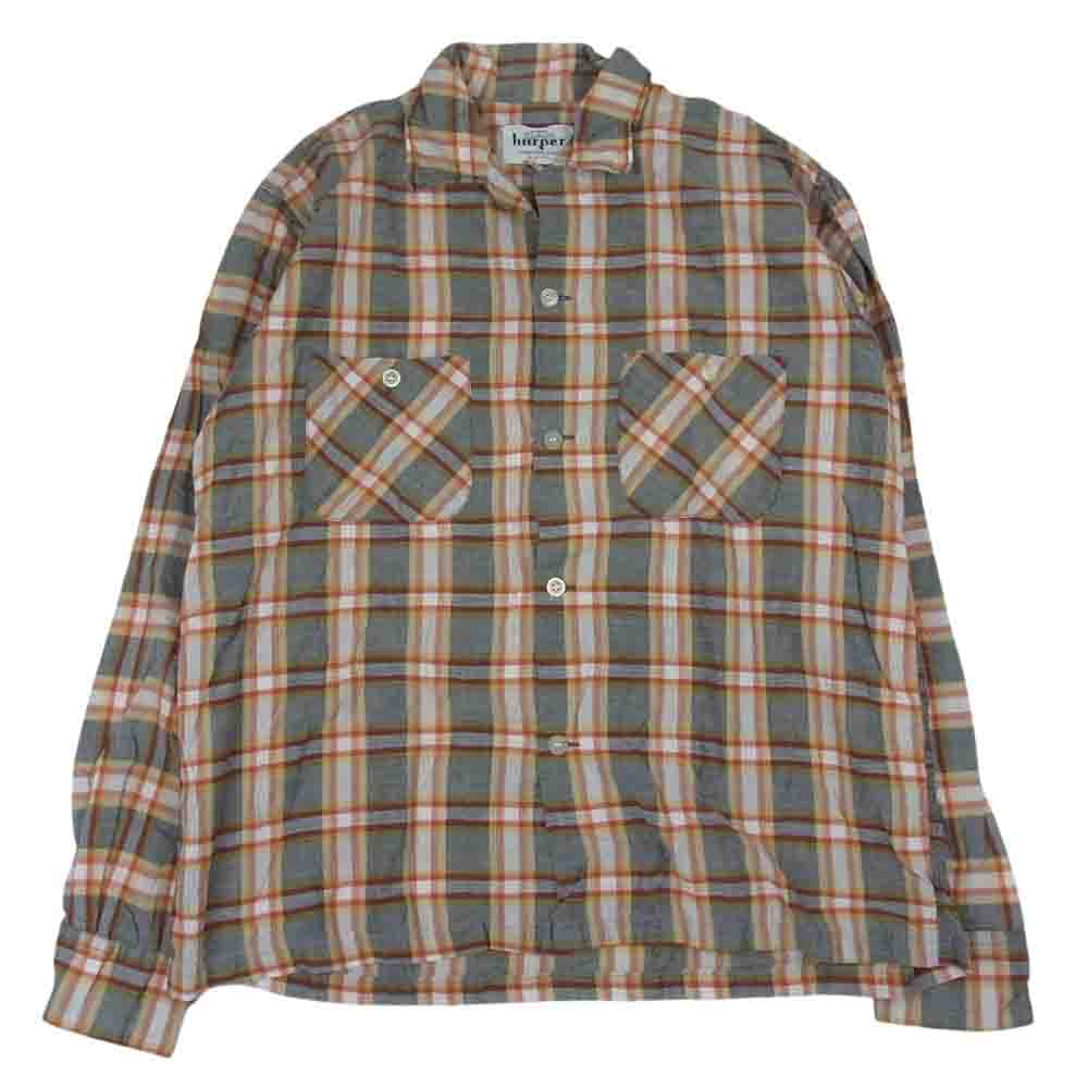 ハーパー 60s オープンカラー 長袖 チェック シャツ マルチカラー系 M【中古】