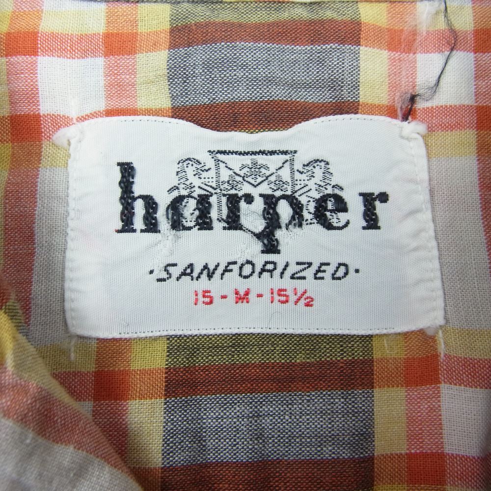 ハーパー 60s オープンカラー 長袖 チェック シャツ マルチカラー系 M【中古】