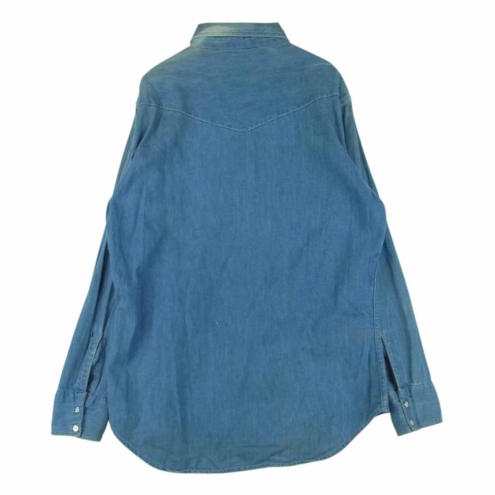 モンゴメリーワード 60s ~ 80s 101タグ 長袖 デニム ウェスタン シャツ インディゴブルー系 サイズ表記なし【中古】