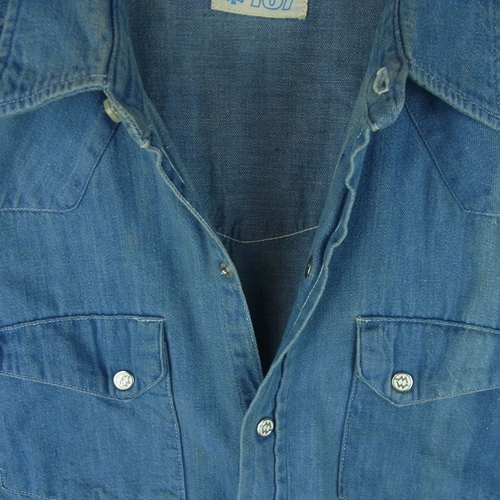 モンゴメリーワード 60s ~ 80s 101タグ 長袖 デニム ウェスタン シャツ インディゴブルー系 サイズ表記なし【中古】
