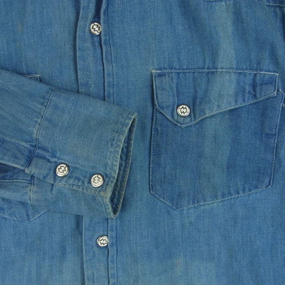 モンゴメリーワード 60s ~ 80s 101タグ 長袖 デニム ウェスタン シャツ インディゴブルー系 サイズ表記なし【中古】