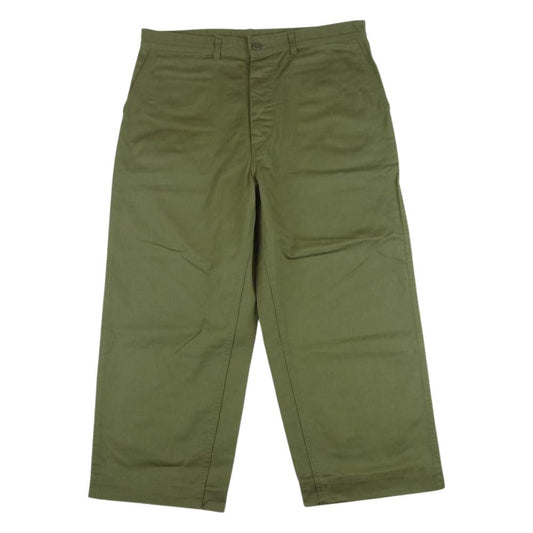 BUTCHER PRODUCTS ブッチャープロダクツ MILITARY CHINO ヘリンボーン ボタンフライ ミリタリー チノ パンツ カーキ系 36【中古】
