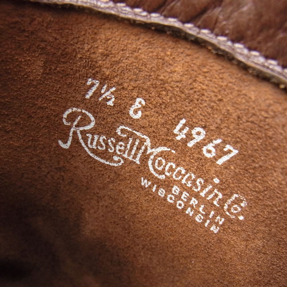 RUSSELL MOCCASIN ラッセルモカシン ZEPHYR DOUBLE MOC BOTTOM ゼファーダブル ヴァンプ ブーツ  ブラウン系 US7.5E【中古】