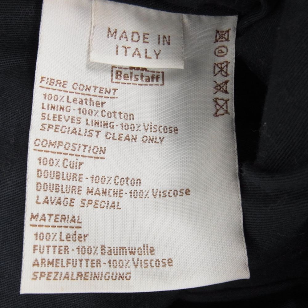 BELSTAFF ベルスタッフ イタリア製 レザー シングル ライダース ジャケット ブラック系 ブラウン系 42【中古】