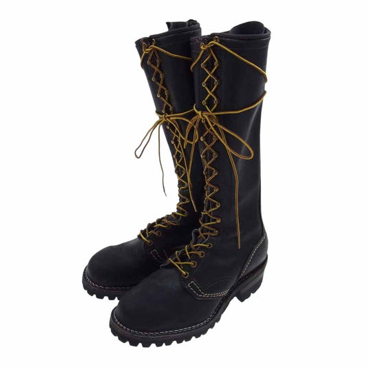 WESCO ウエスコ JOBMASTER ジョブマスター 編み上げ ロング ブーツ ブラック系 US7.5D【中古】