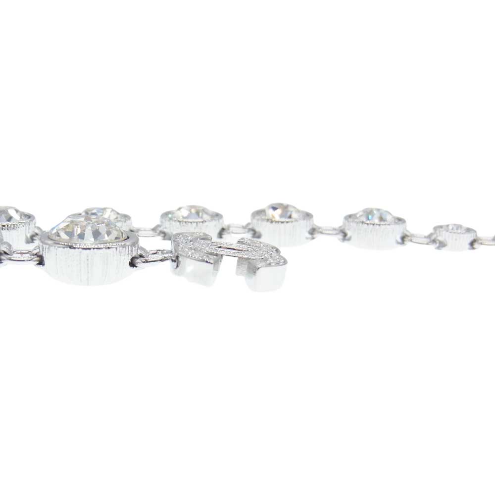 CHANEL シャネル B23S ココマーク ラインストーン スイング ピアス シルバー系【極上美品】【中古】