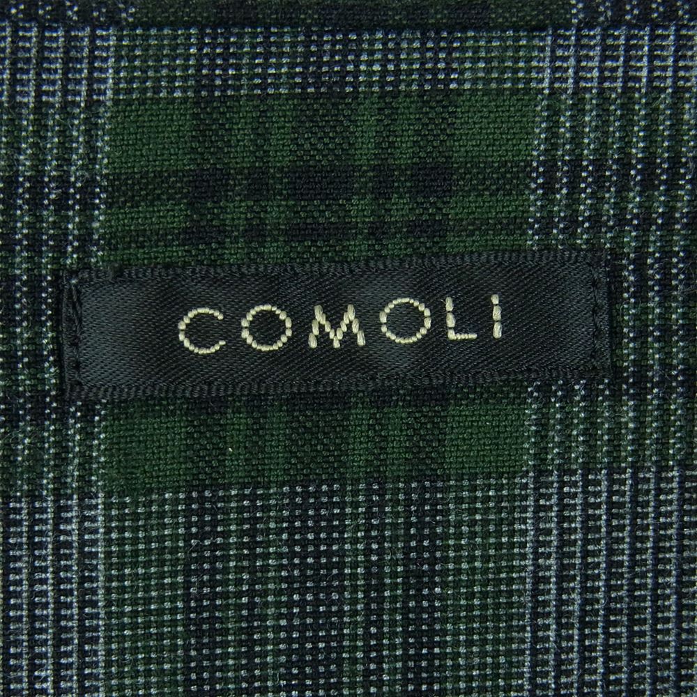 COMOLI コモリ 20SS R01-02006 レーヨン チェック オープンカラー 長袖