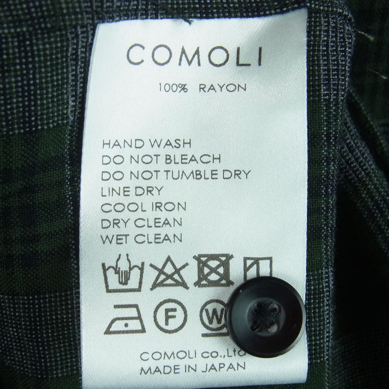 comoli 20SS レーヨンオープンカラーシャツ　グリーン　2 タグ付き新品