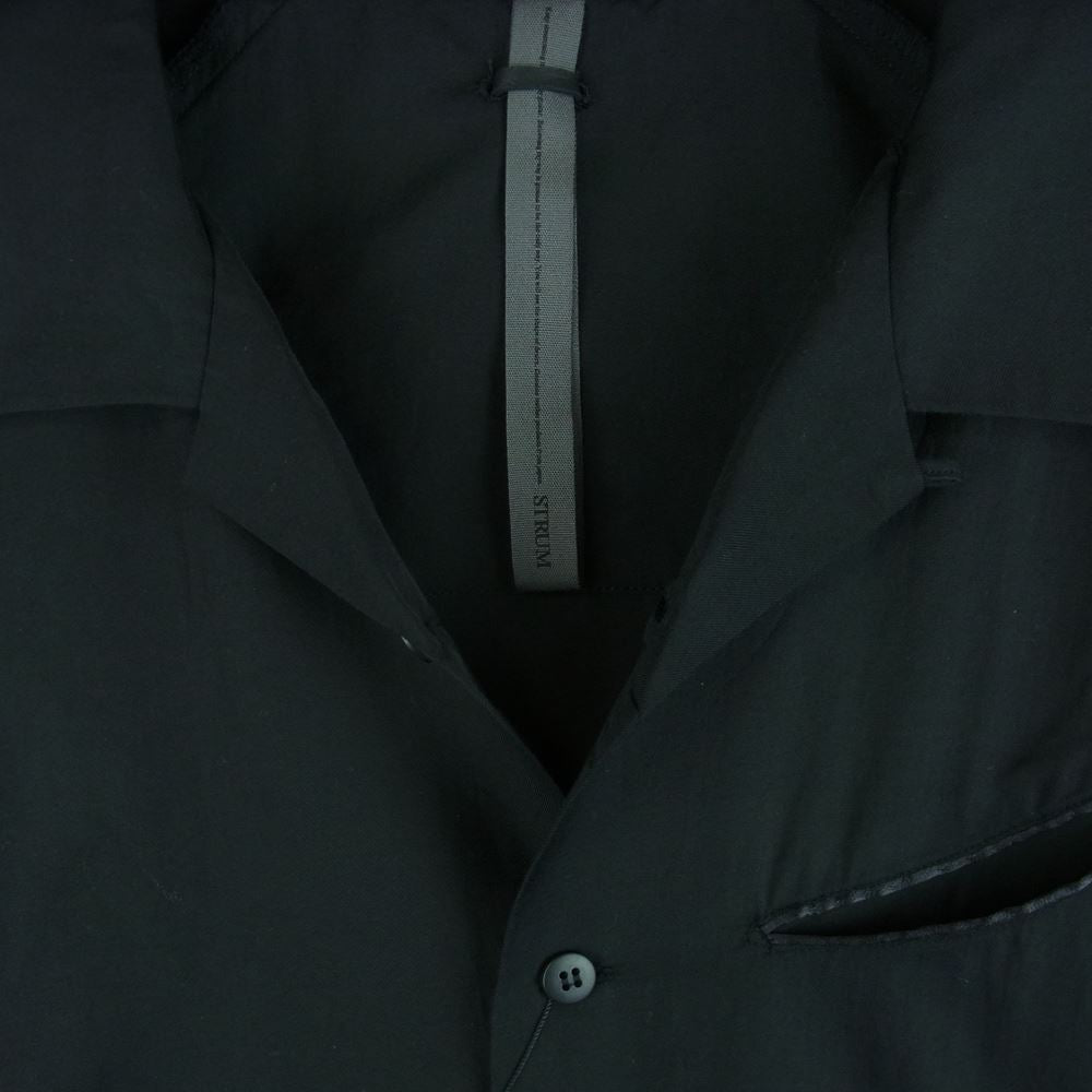 STRUM ストラム STC139-01 ナチュラルダイド コットン レーヨン ビエラ 半袖 シャツ ブラック系 S【新古品】【未使用】【中古】