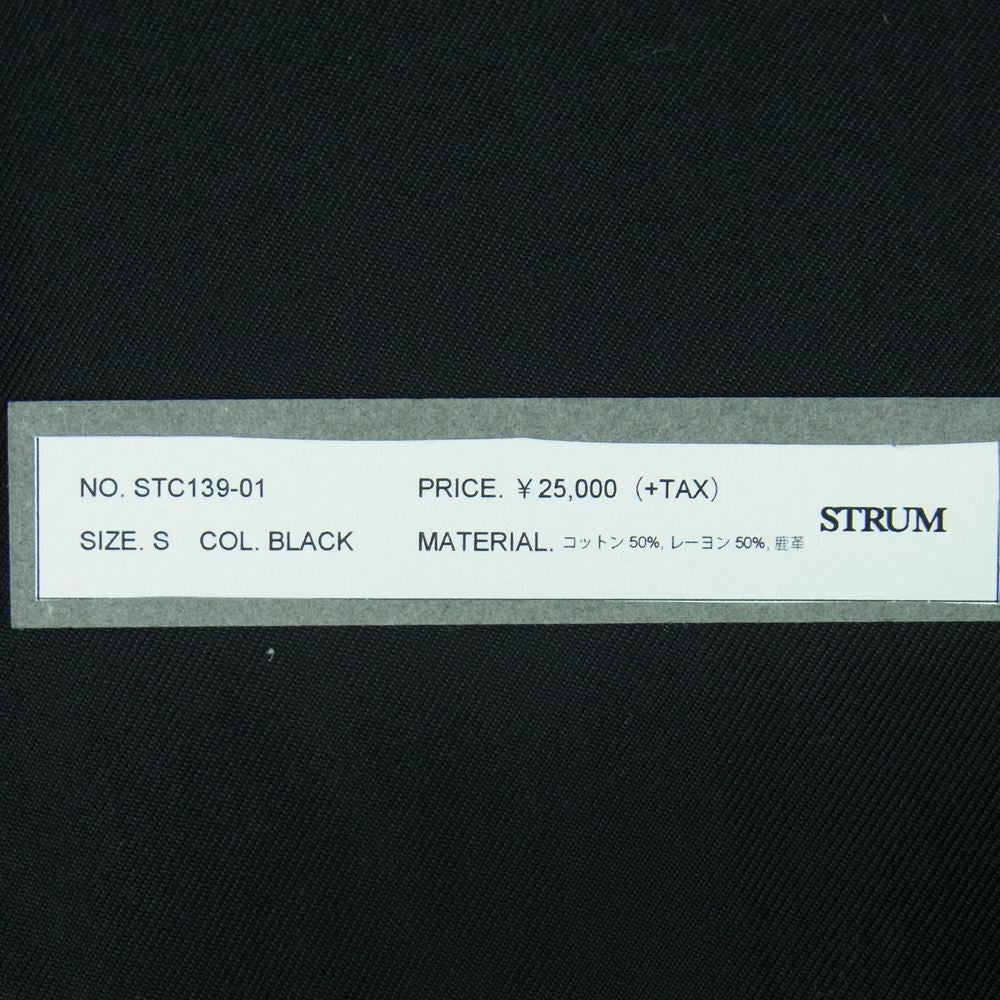 STRUM ストラム STC139-01 ナチュラルダイド コットン レーヨン ビエラ 半袖 シャツ ブラック系 S【新古品】【未使用】【中古】