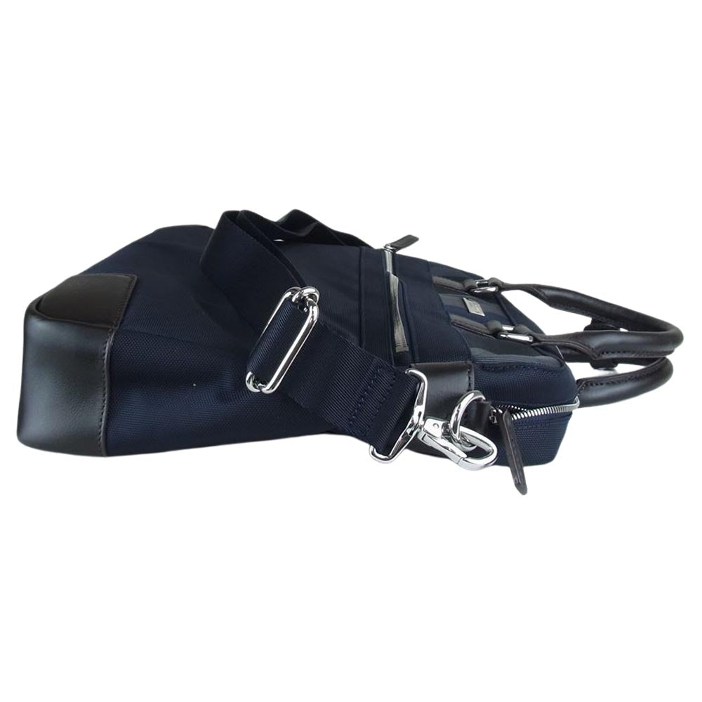 ブラックレーベル クレストブリッジ 51113-200-28 シャドー クレストブリッジ チェック 2WAY ビジネス ブリーフ バッグ ネイビー系【新古品】【未使用】【中古】
