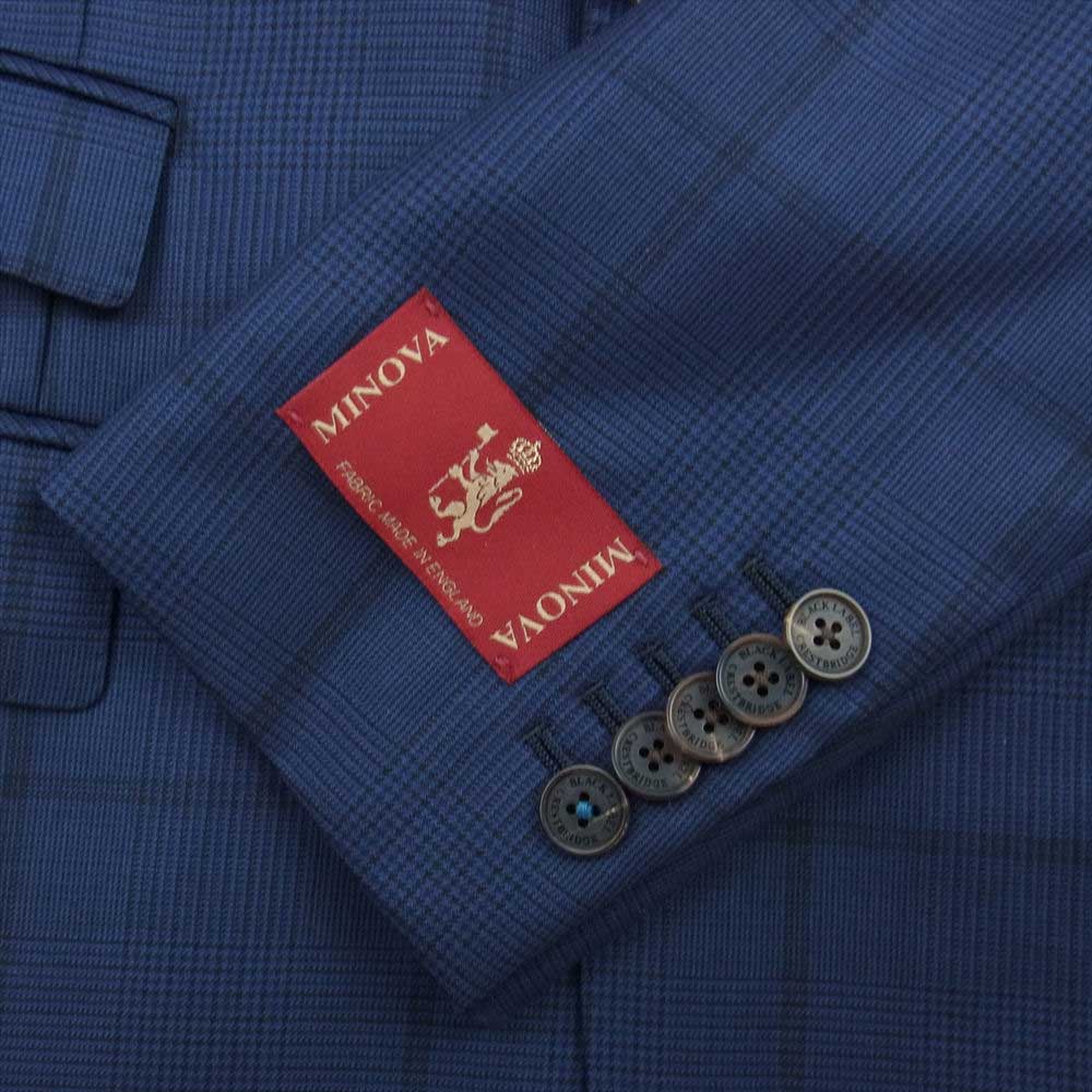 ブラックレーベル クレストブリッジ 51H82-310-26 ウール 2B ジャケット ベスト パンツ 3ピース セットアップ スーツ ネイビー系 38R（Mサイズ相当）【新古品】【未使用】【中古】