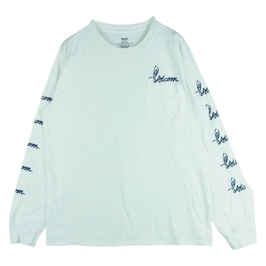 Psicom サイコム アームロゴ ロングスリーブ 長袖 Tシャツ コットン 日本製 ホワイト系 M【中古】