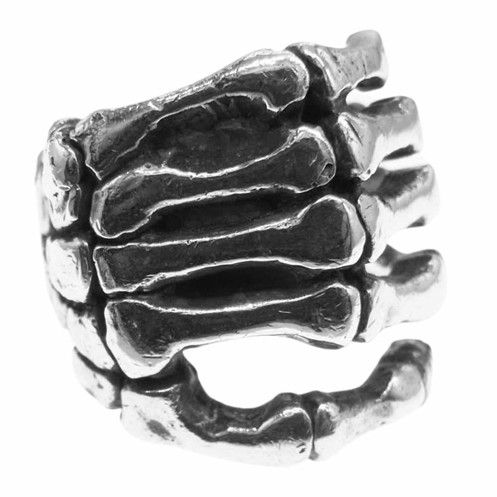 CRAZY PIG クレイジーピッグ Bone Hand Ring ボーンハンド リング シルバー系 15号【中古】