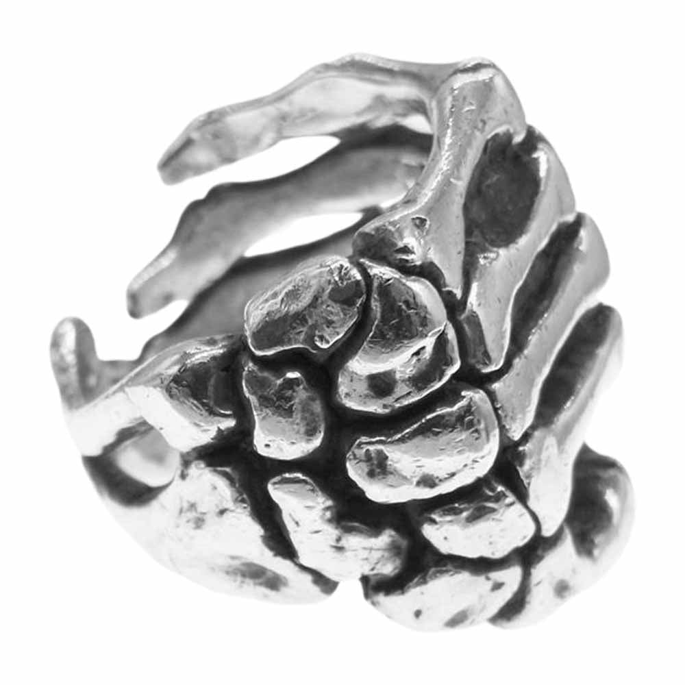 CRAZY PIG クレイジーピッグ Bone Hand Ring ボーンハンド リング シルバー系 15号【中古】