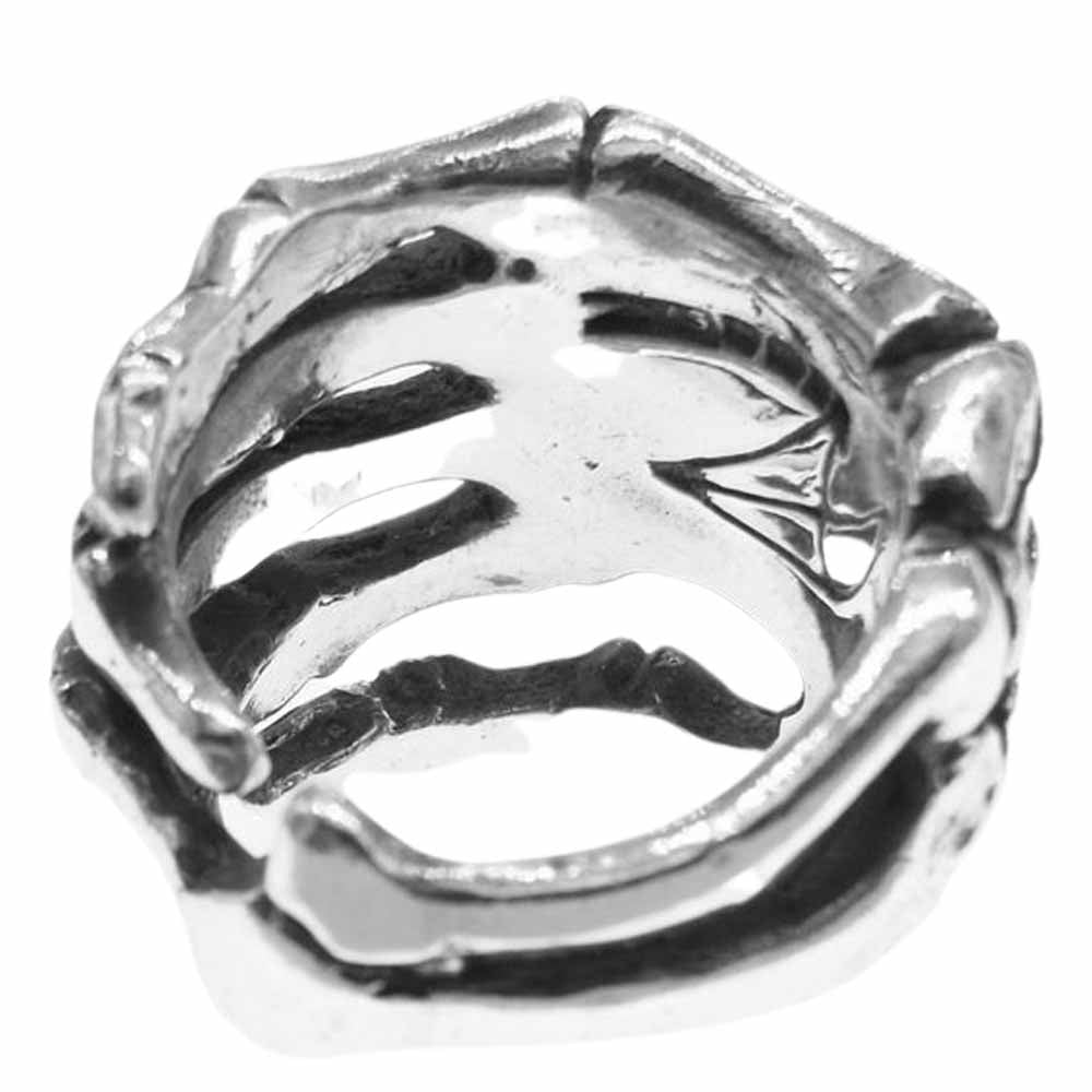CRAZY PIG クレイジーピッグ Bone Hand Ring ボーンハンド リング シルバー系 15号【中古】
