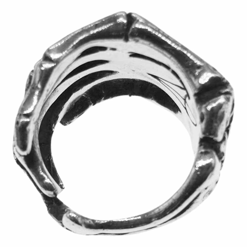 CRAZY PIG クレイジーピッグ Bone Hand Ring ボーンハンド リング シルバー系 15号【中古】