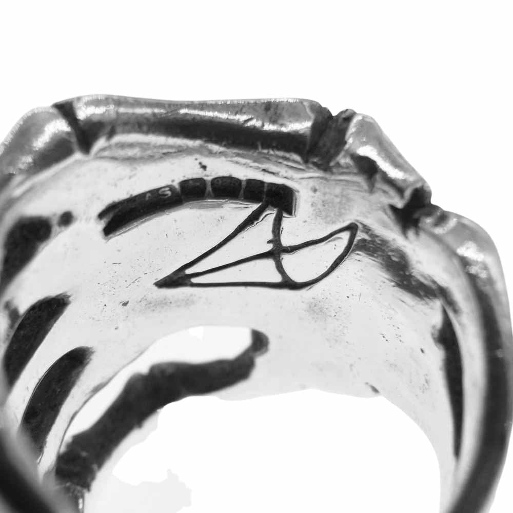 CRAZY PIG クレイジーピッグ Bone Hand Ring ボーンハンド リング シルバー系 15号【中古】