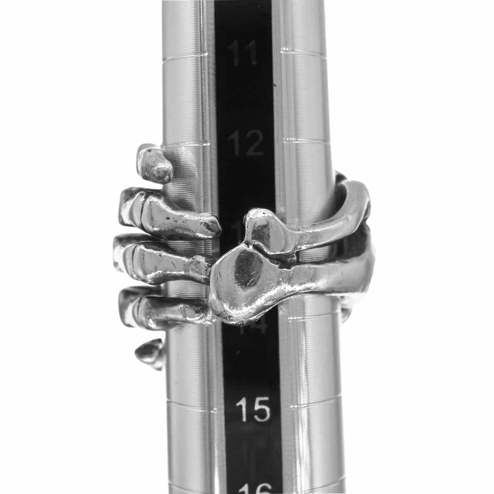 CRAZY PIG クレイジーピッグ Bone Hand Ring ボーンハンド リング シルバー系 15号【中古】