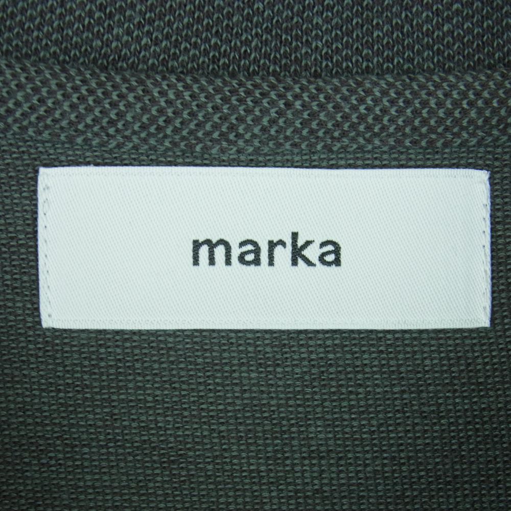 marka マーカ 22AW M22A-15CS02B 1B POLO - 30//2 CHAMBRAY PIQUE コットン ポロシャツ 半袖 グレイッシュグリーン系 1【中古】