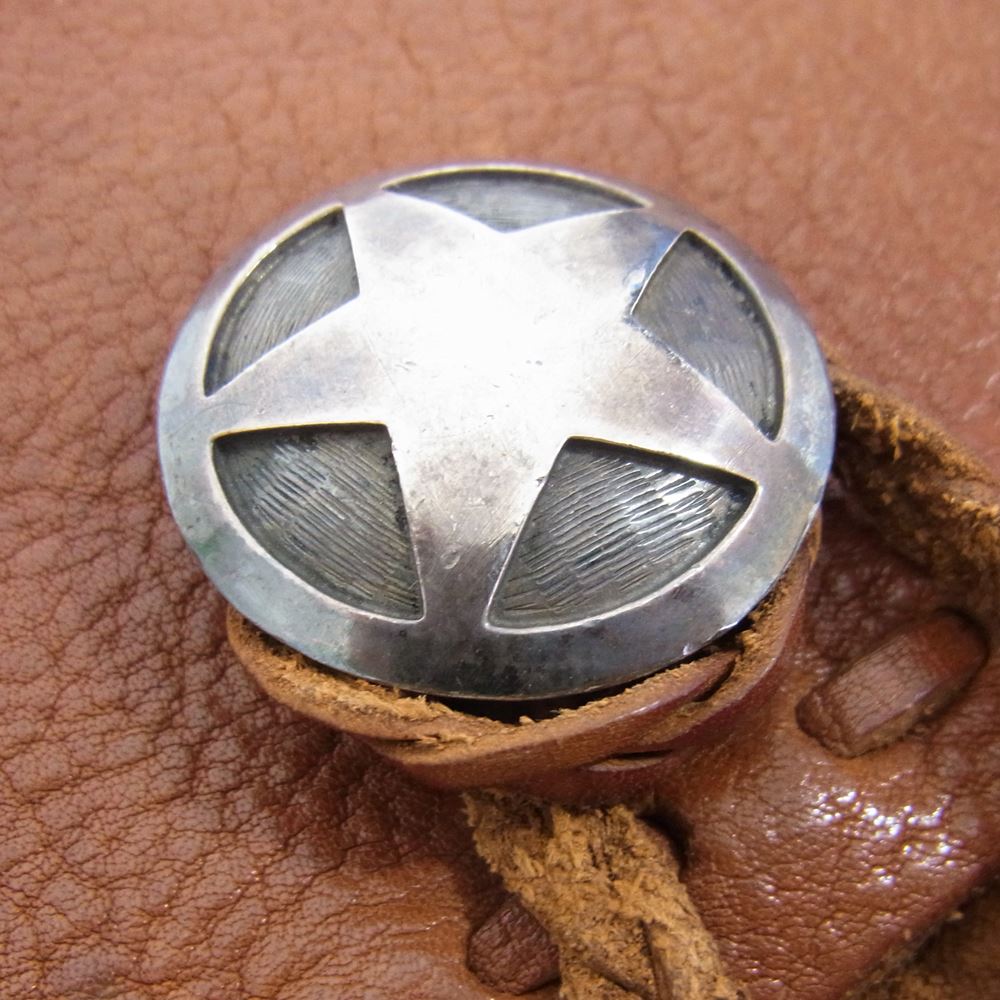 ラッキージョン スターコンチョ レザー クラッチ セカンド バッグ ブラウン系【中古】