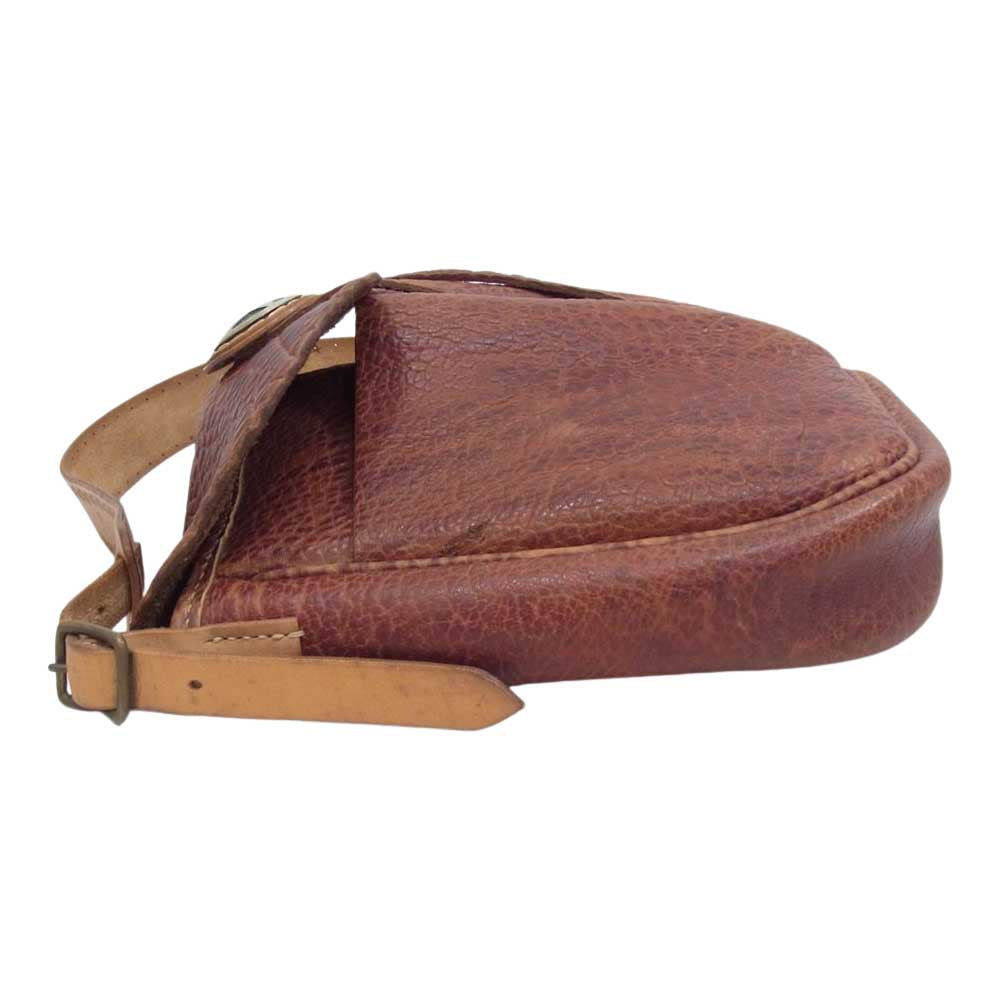 ラッキージョン レザー スターコンチョ ショルダー バッグ ブラウン系【中古】