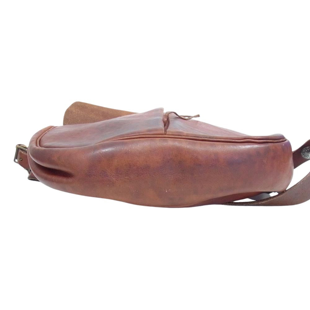 ラッキージョン コンチョ レザー ショルダーバッグ ブラウン系【中古】