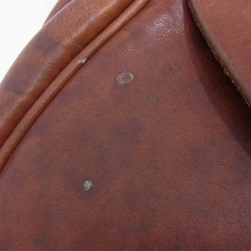 ラッキージョン コンチョ レザー ショルダーバッグ ブラウン系【中古】