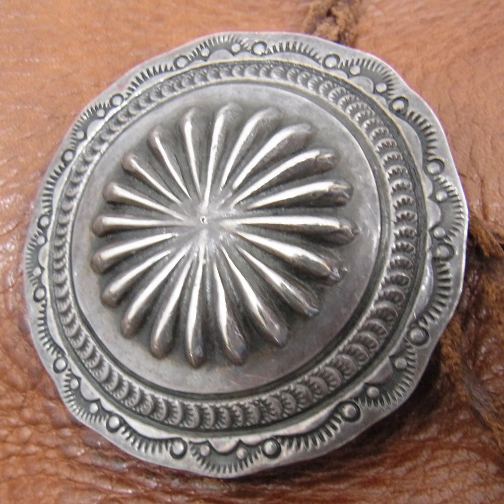 ラッキージョン コンチョ レザー 2WAY ショルダー トート バッグ ブラウン系【中古】