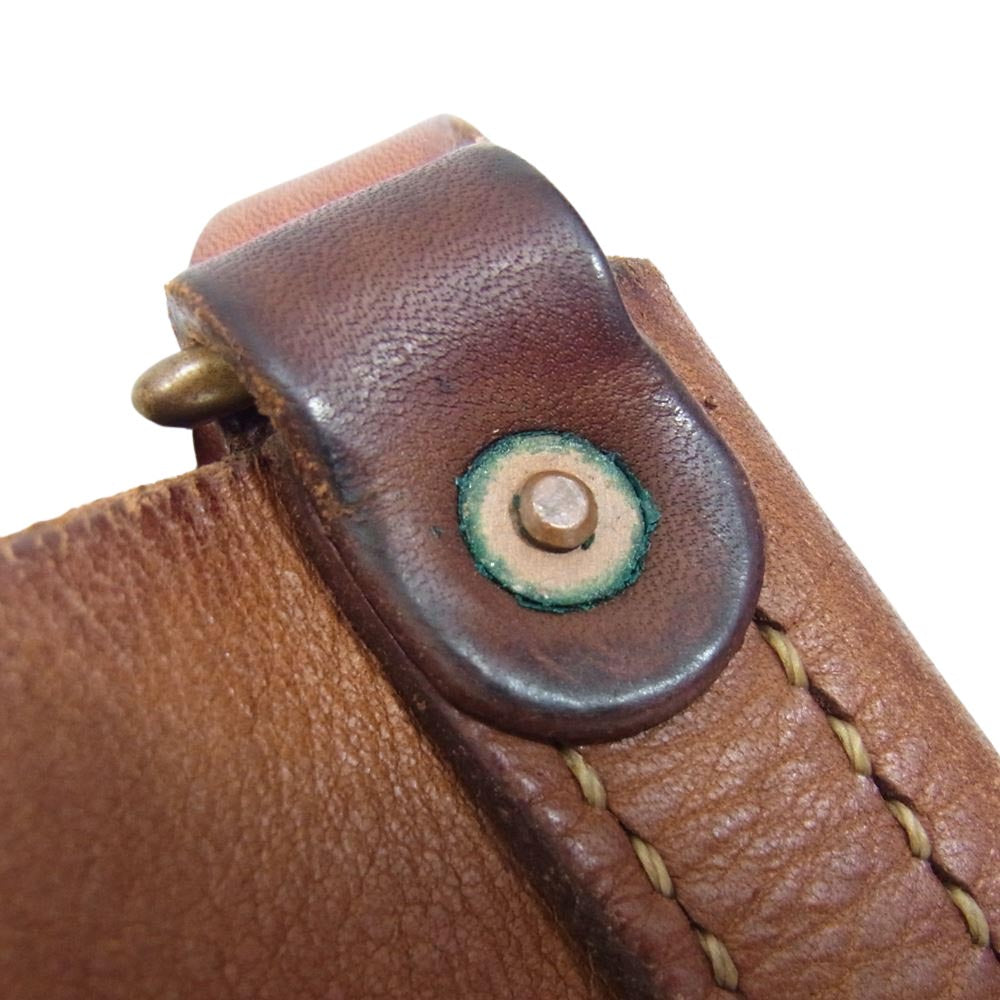 ラッキージョン コンチョ レザー 2WAY ショルダー トート バッグ ブラウン系【中古】