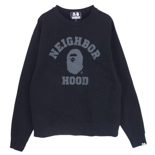 A BATHING APE アベイシングエイプ × NEIGHBORHOOD ネイバーフッド スウェット トレーナー ブラック系 L【中古】