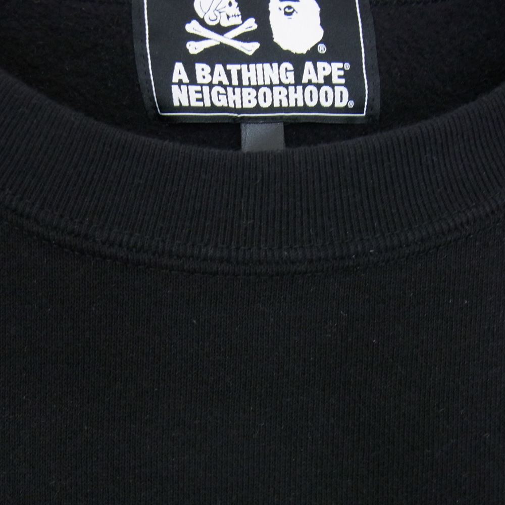 A BATHING APE アベイシングエイプ × NEIGHBORHOOD ネイバーフッド スウェット トレーナー ブラック系 L【中古】