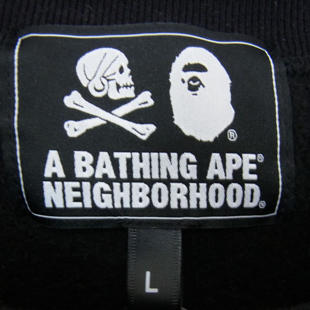 A BATHING APE アベイシングエイプ × NEIGHBORHOOD ネイバーフッド スウェット トレーナー ブラック系 L【中古】