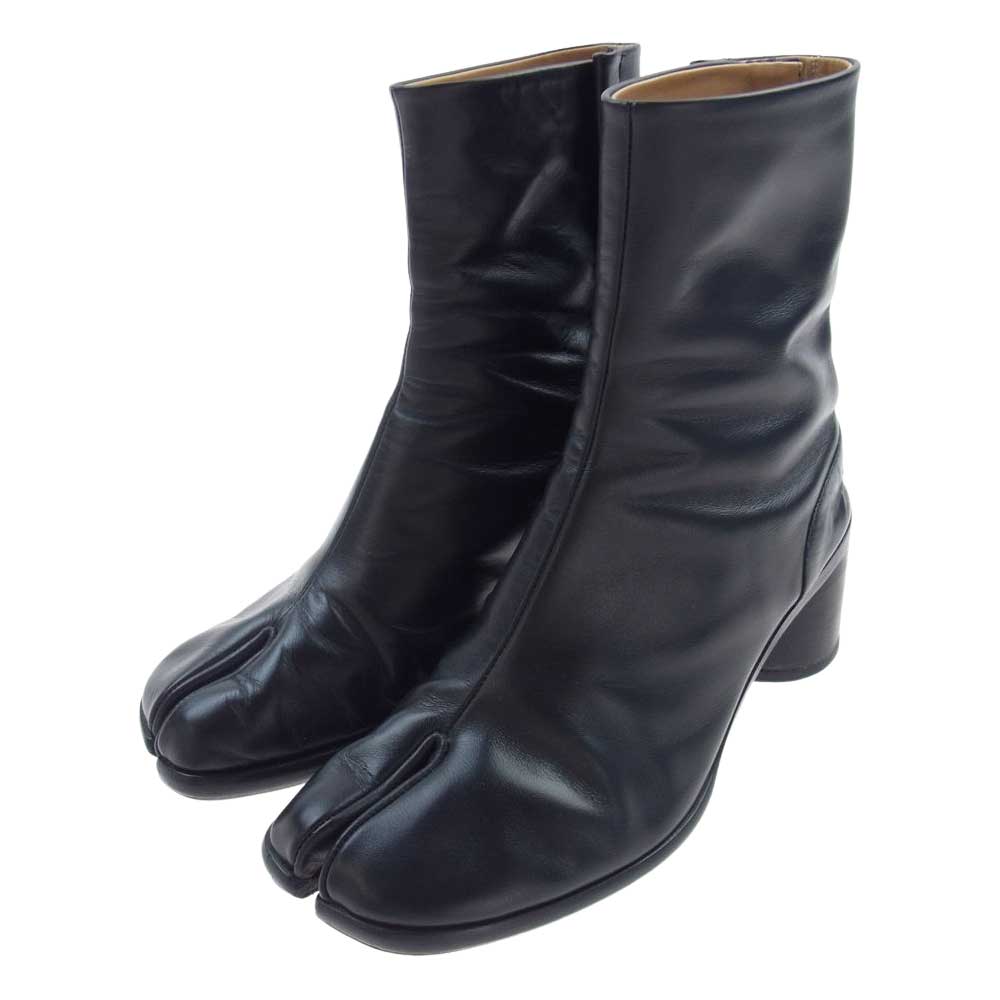 MAISON MARGIELA メゾンマルジェラ S57WU0132 22ライン Tabi タビ レザー 足袋ブーツ ヒール ブーツ ブラック系 40【中古】