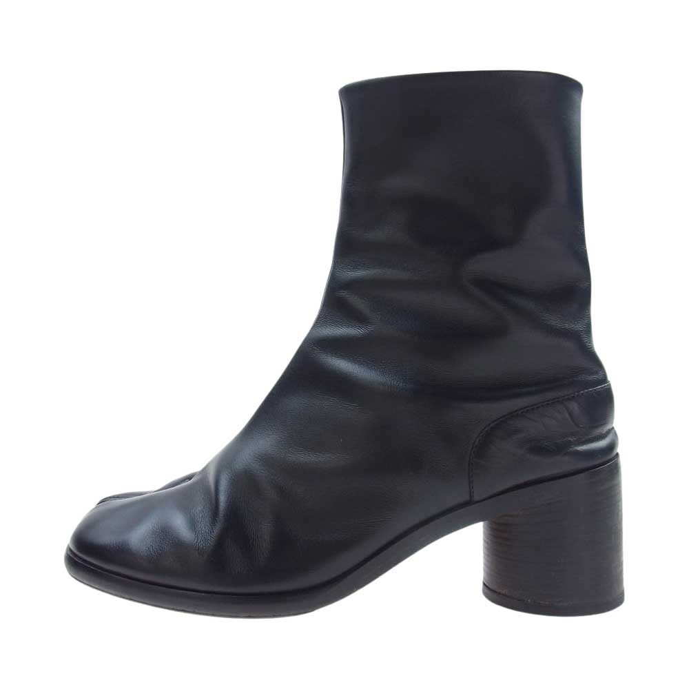 MAISON MARGIELA メゾンマルジェラ S57WU0132 22ライン Tabi タビ レザー 足袋ブーツ ヒール ブーツ ブラック系 40【中古】
