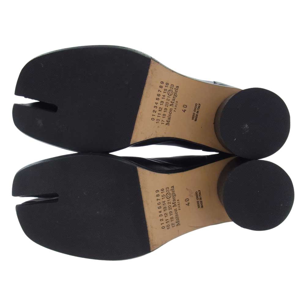 MAISON MARGIELA メゾンマルジェラ S57WU0132 22ライン Tabi タビ レザー 足袋ブーツ ヒール ブーツ ブラック系 40【中古】