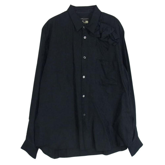 COMME des GARCONS HOMME PLUS コムデギャルソンオムプリュス AD2016 PR-B027 リボン ブラウス シャツ ブラック系 M【中古】
