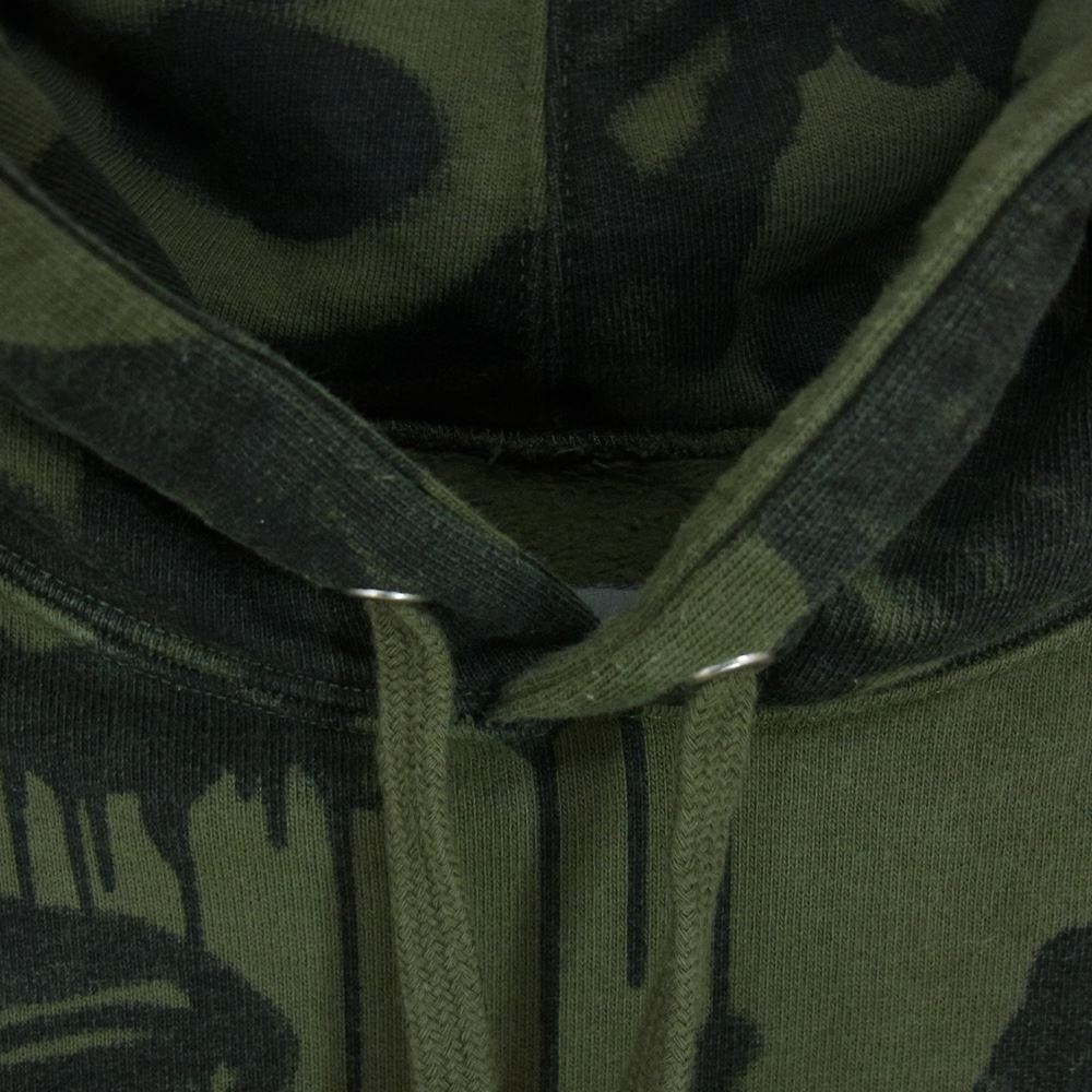 Supreme シュプリーム 20AW × Yohji Yamamoto ヨウジヤマモト Hooded Sweatshirt 総柄 フーデッド パーカー カーキ系 L【中古】