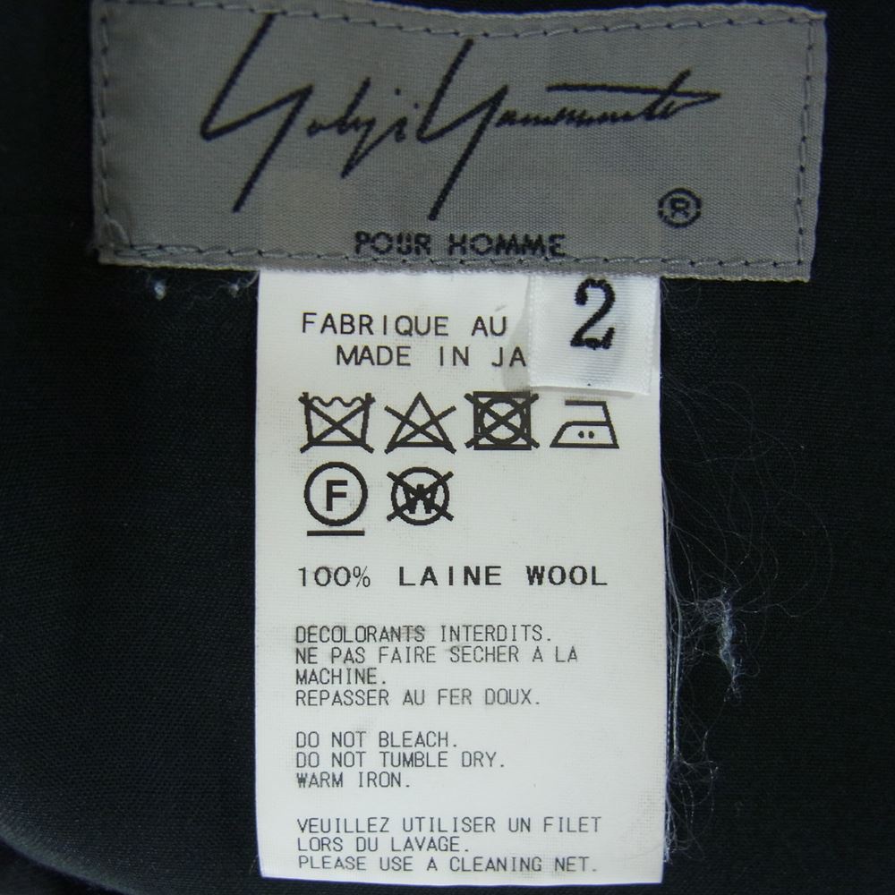 Yohji Yamamoto POUR HOMME ヨウジヤマモトプールオム 17AW HK-P24-100　 Wrinkle Gabardine Wrapped Pants ウールギャバ ラップパンツ ブラック系 2【美品】【中古】