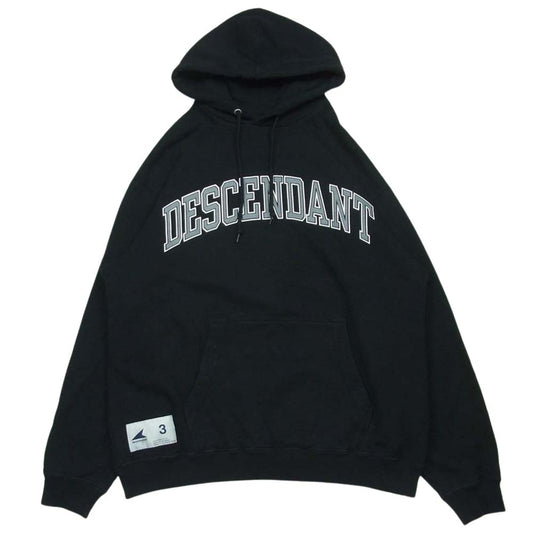 DESCENDANT ディセンダント ロゴ フーディ スウェット パーカー コットン 日本製 ブラック系 3【中古】