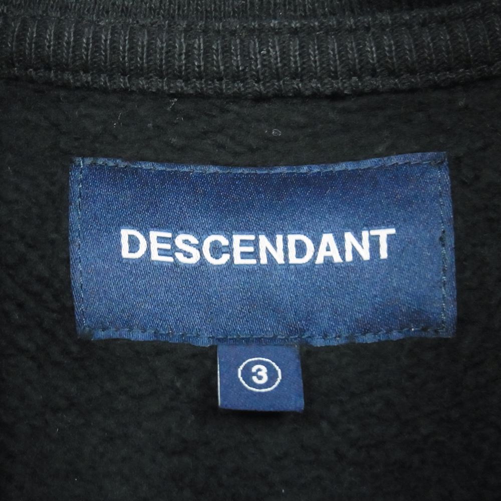 DESCENDANT ディセンダント ロゴ フーディ スウェット パーカー コットン 日本製 ブラック系 3【中古】
