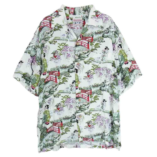 STUDIO D’ARTISAN ステュディオダルチザン レーヨン 総柄 アロハシャツ ホワイト系 M【中古】