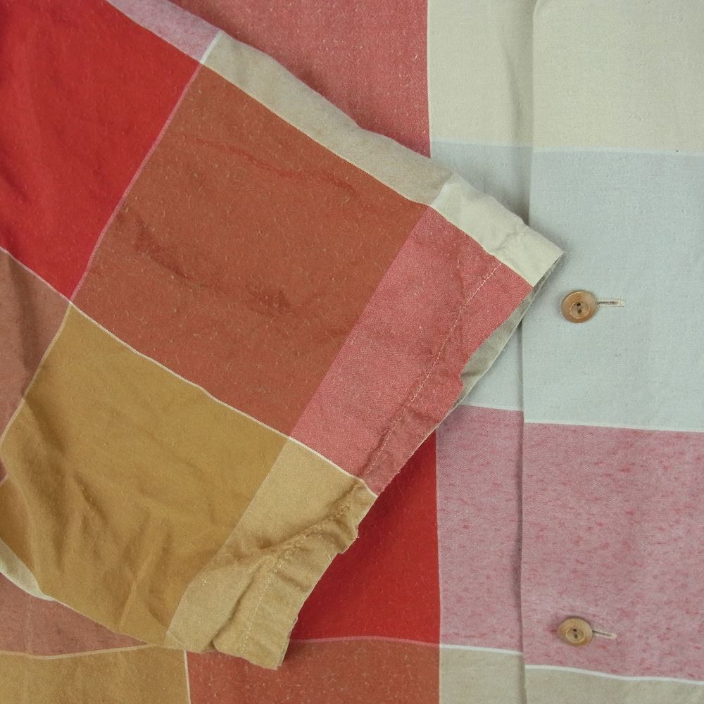 VISVIM ビズビム 22SS 0122105011015 HARMON SHIRTS S/S CHECK 半袖 チェック シャツ 日本製 レッド系 ベージュ系 3【中古】