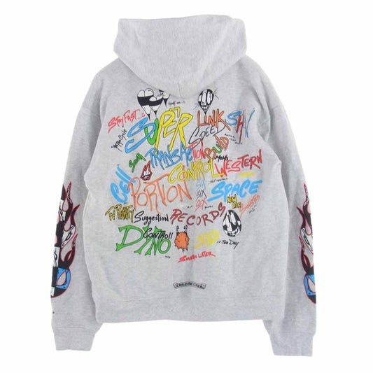 CHROME HEARTS クロムハーツ（原本無） × MATTY BOY マッティボーイ PPO BRAIN HD PLVR M ブレイン プルオーバー パーカー  グレー系 L【中古】