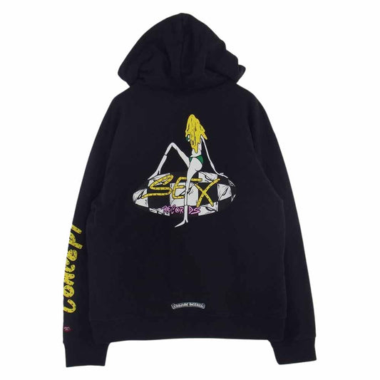 CHROME HEARTS クロムハーツ（原本無） × MATTY BOY マッティボーイ 21AW Sex Records Concept Hoodie セックス レコード コンセプトフーディ プルオーバーパーカー ブラック系 XL【中古】