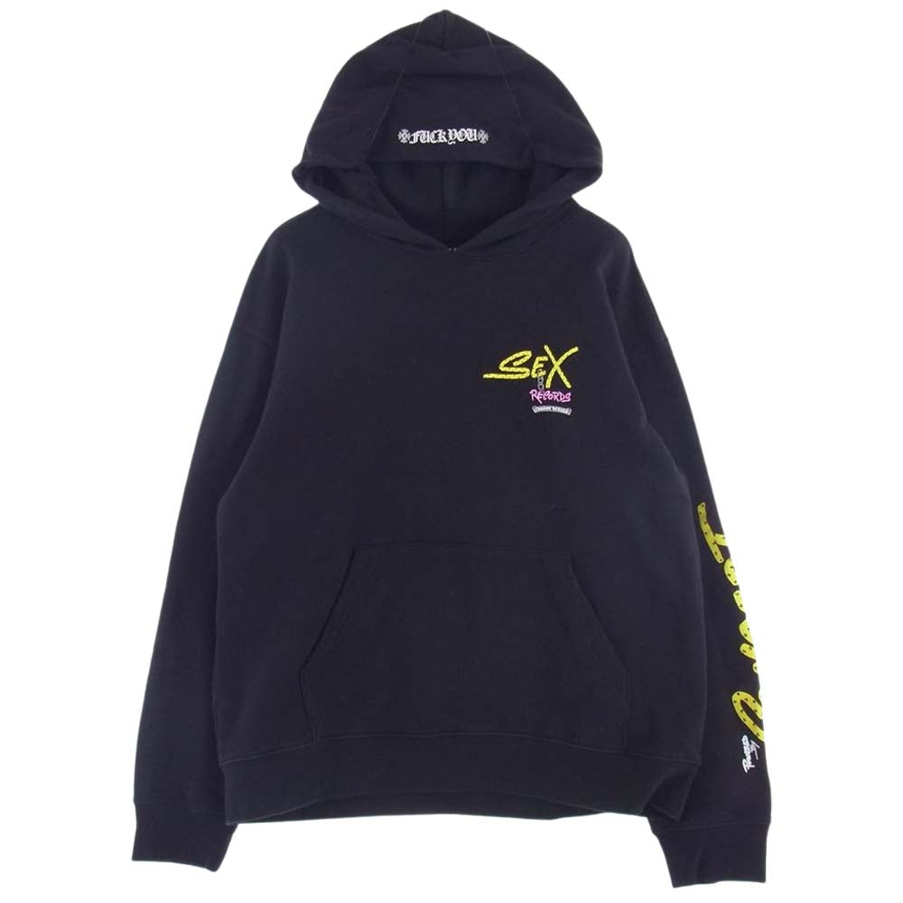 CHROME HEARTS クロムハーツ（原本無） × MATTY BOY マッティボーイ 21AW Sex Records Concept Hoodie セックス レコード コンセプトフーディ プルオーバーパーカー ブラック系 XL【中古】