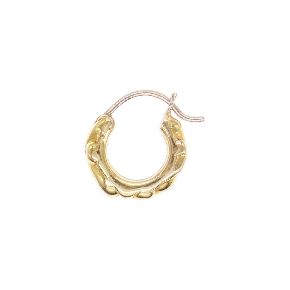 CHROME HEARTS クロムハーツ（原本有） 22K TNY HOOP SCRL タイニースクロールフープ ゴールド ピアス ゴールド系【中古】