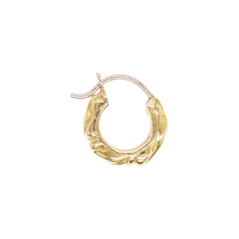 CHROME HEARTS クロムハーツ（原本有） 22K TNY HOOP SCRL タイニースクロールフープ ゴールド ピアス ゴールド系【中古】