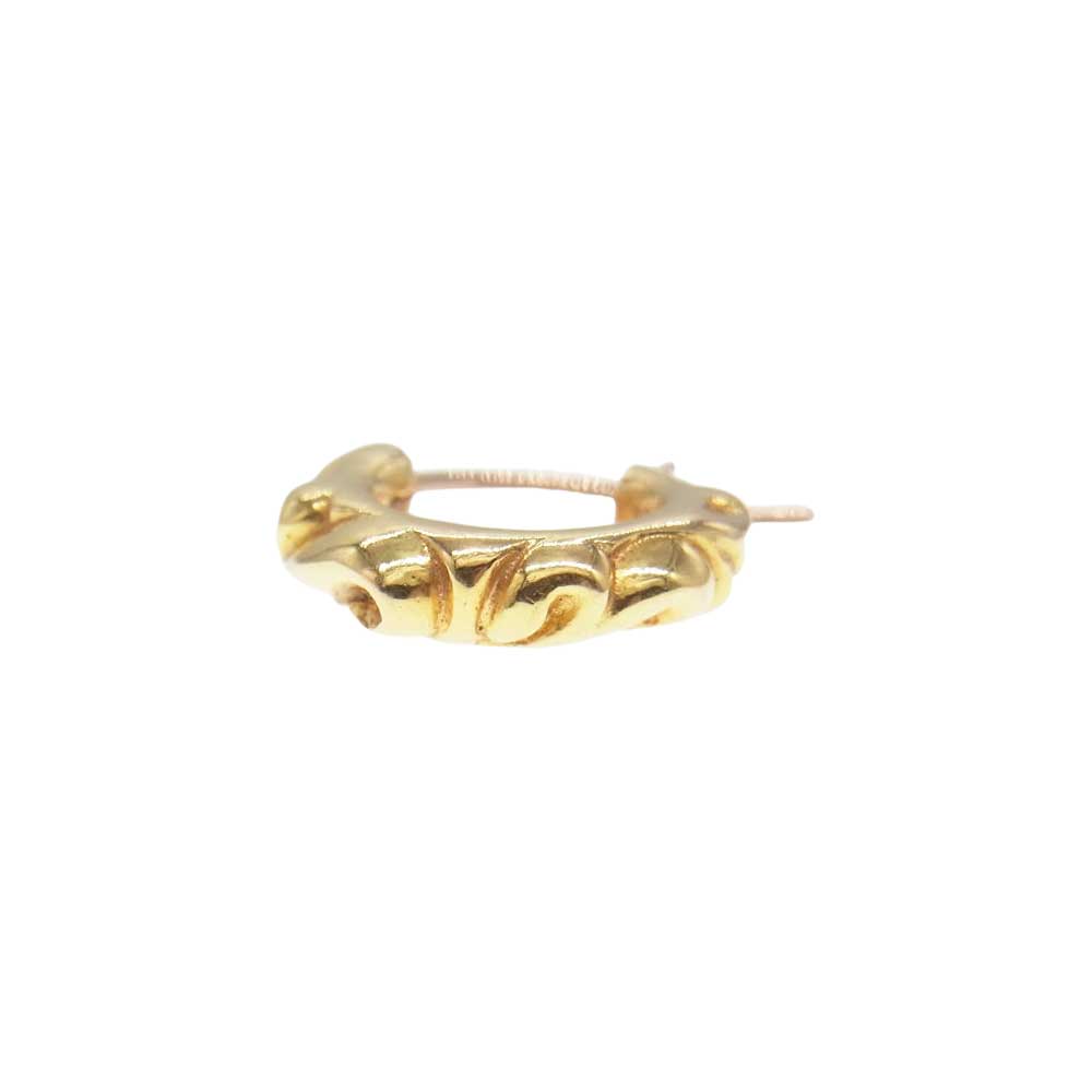 CHROME HEARTS クロムハーツ（原本有） 22K TNY HOOP SCRL タイニースクロールフープ ゴールド ピアス ゴールド系【中古】